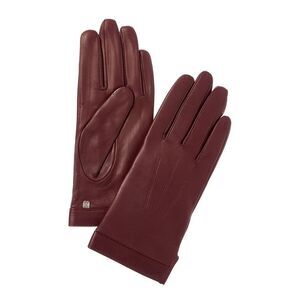 Bruno Magli Cashmere-Lined Leather Gloves, Purple